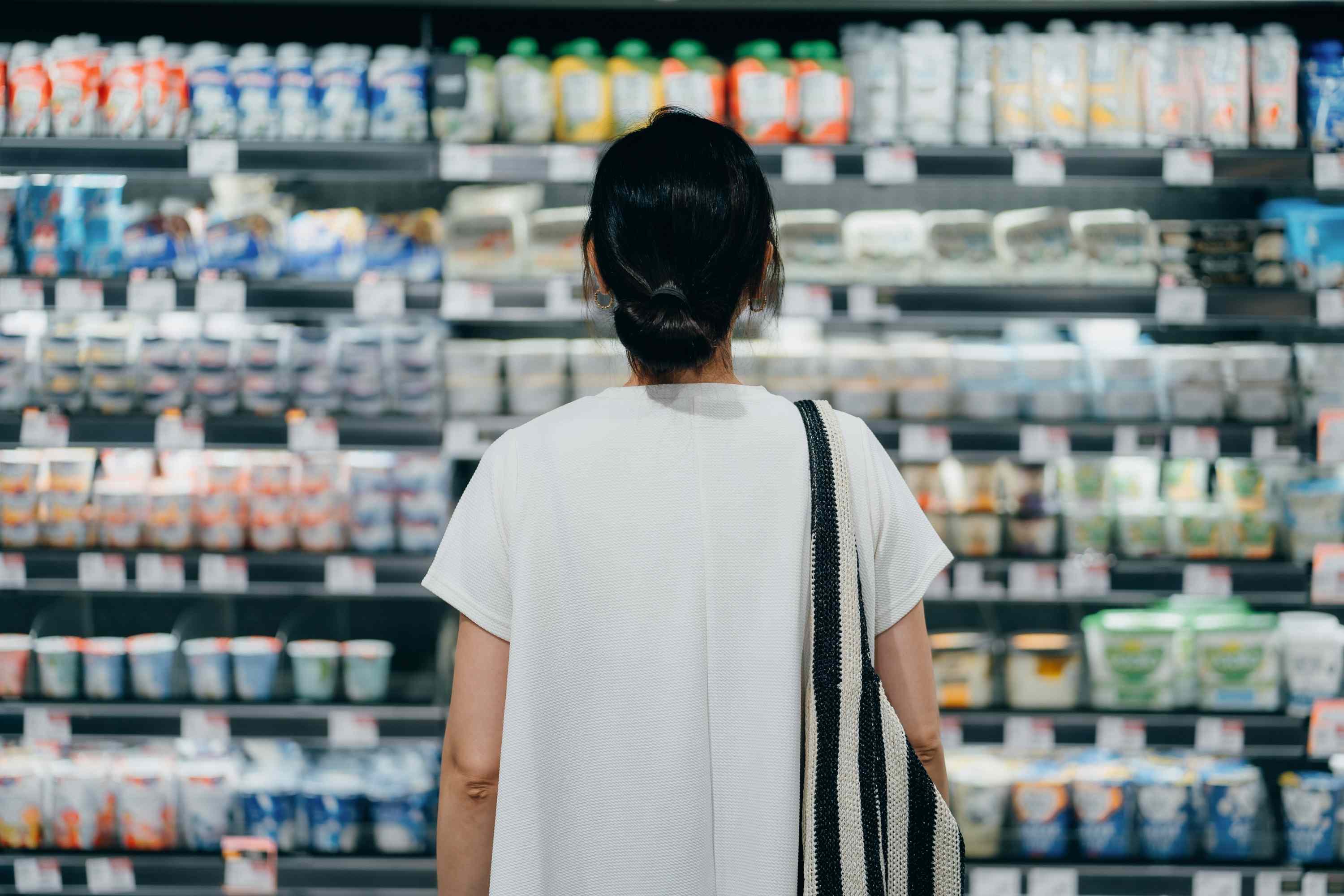 Article photograph accompanying Real Simple’s feature on grocery-store shelf placement